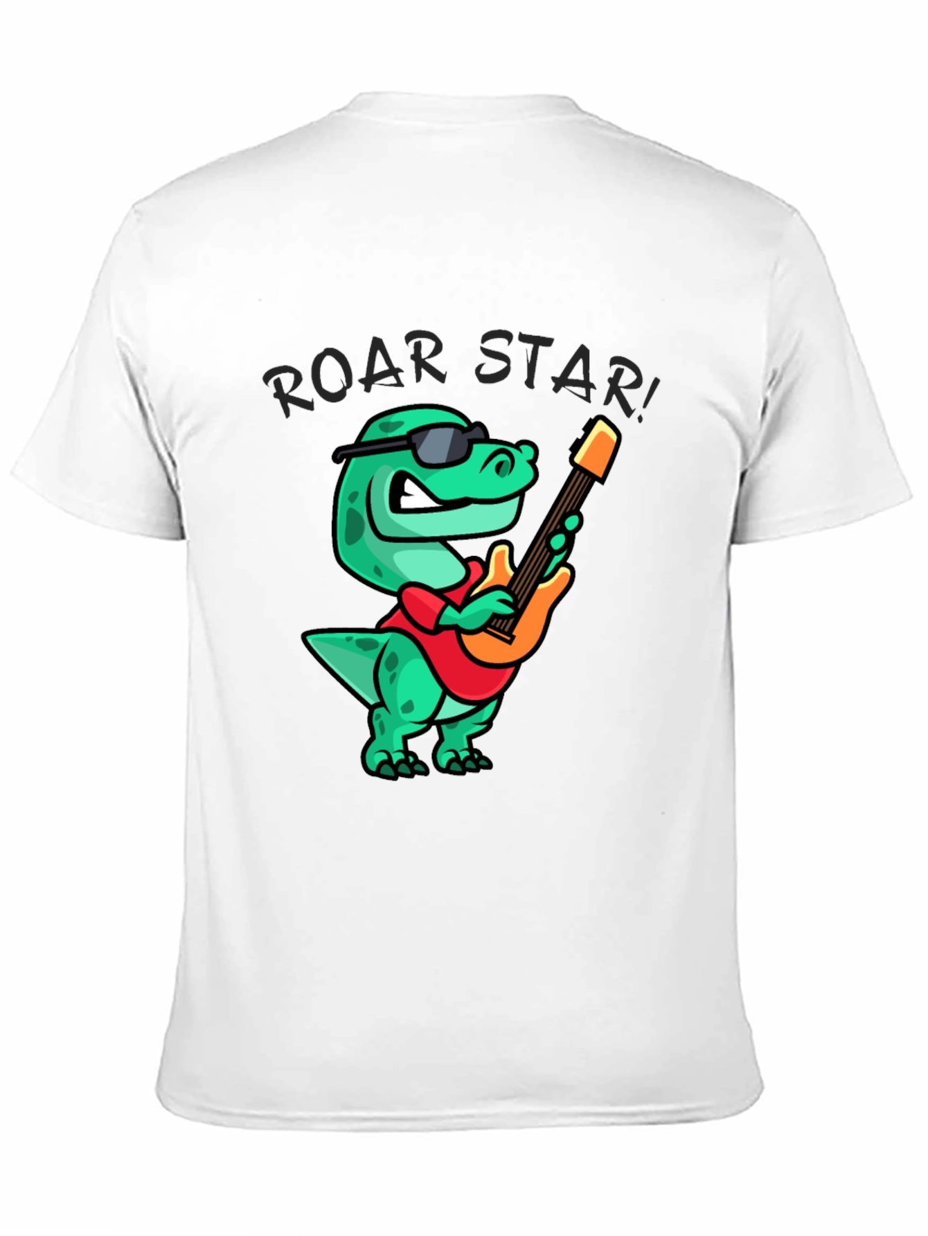 Roar Star Dino Guitarist Black T-Shirt