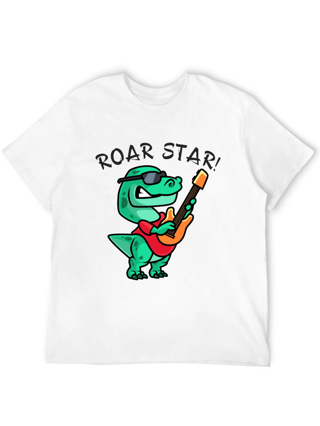Roar Star Dino Guitarist Black T-Shirt