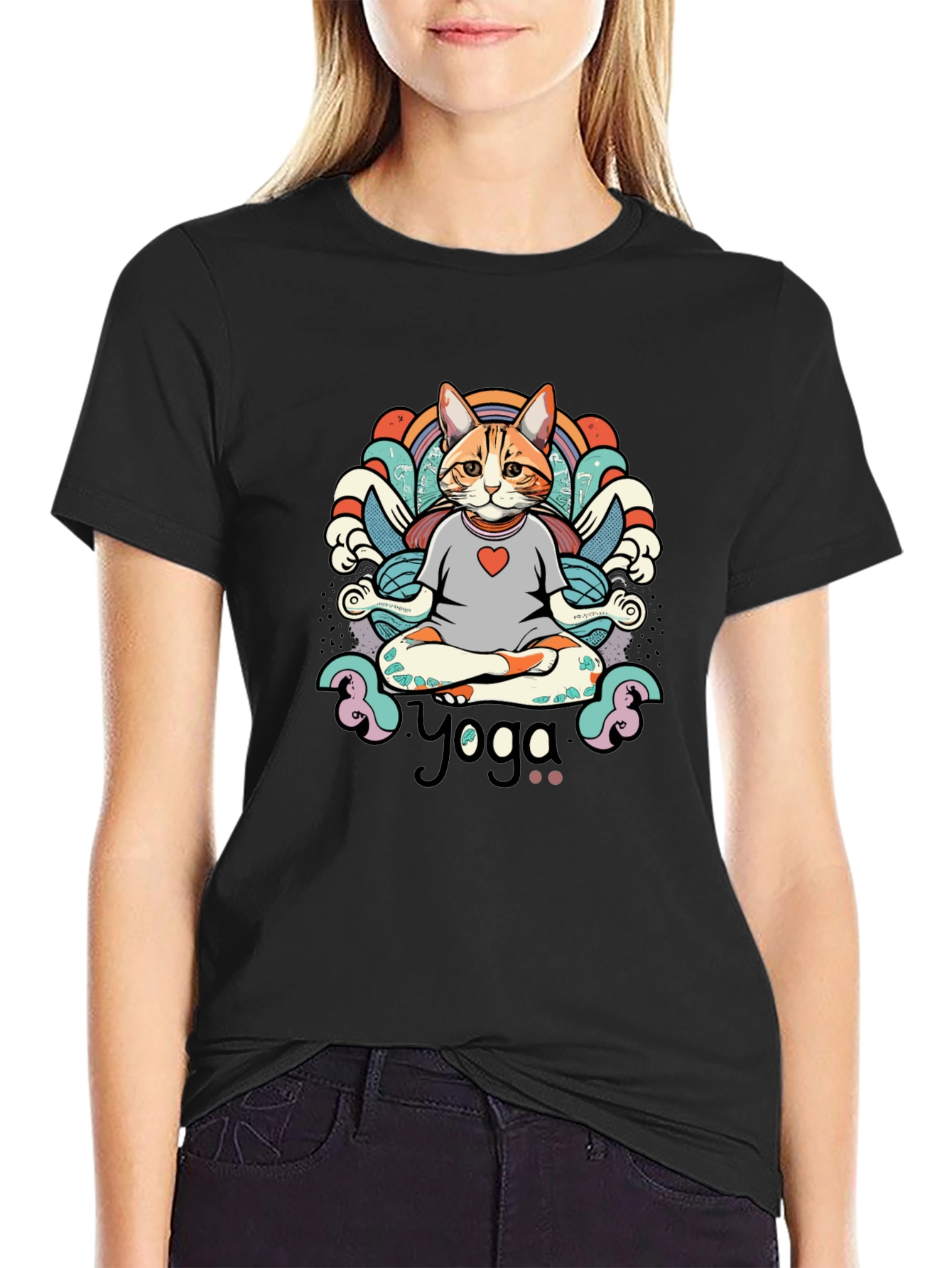 Yoga Cat T-Shirt - Meditating Feline Tee