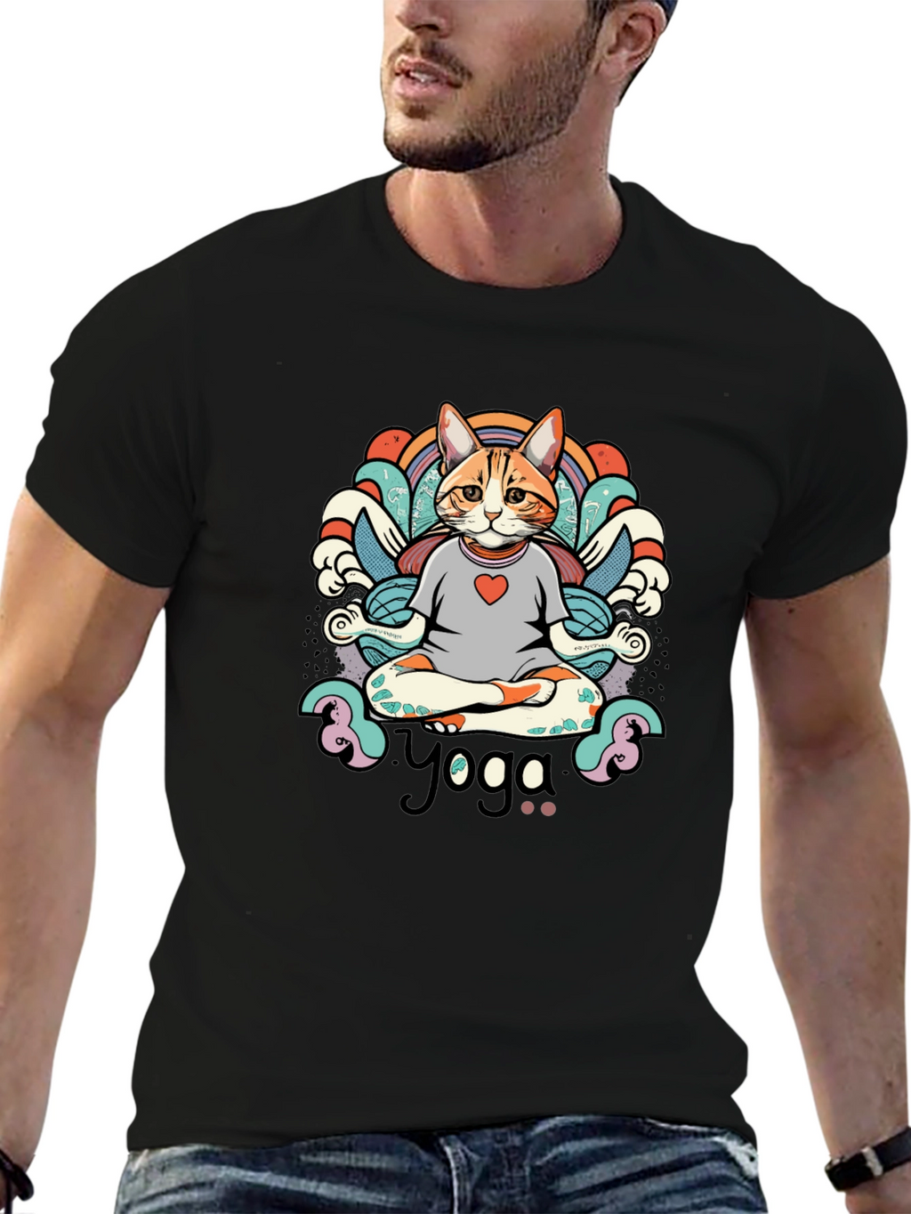 Yoga Cat T-Shirt - Meditating Feline Tee