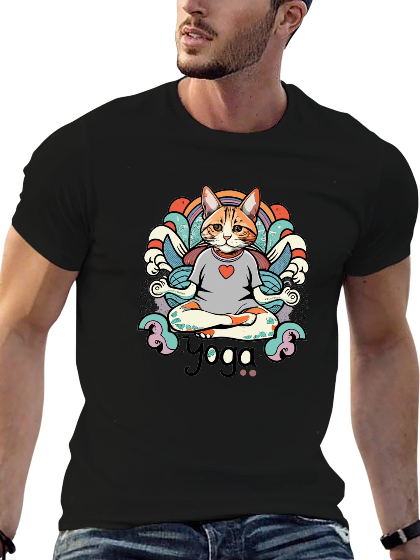 Yoga Cat T-Shirt - Meditating Feline Tee