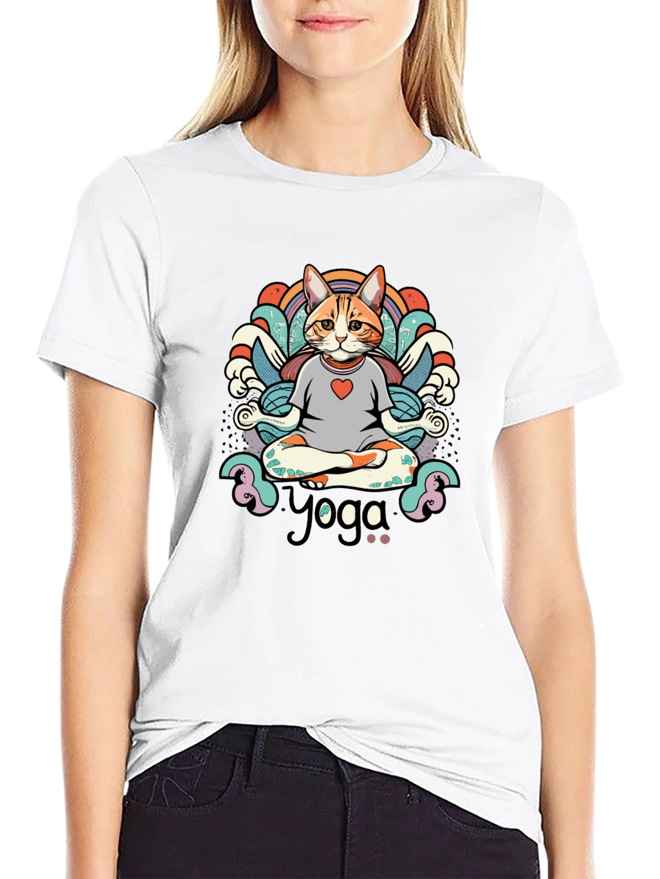 Yoga Cat T-Shirt - Meditating Feline Tee