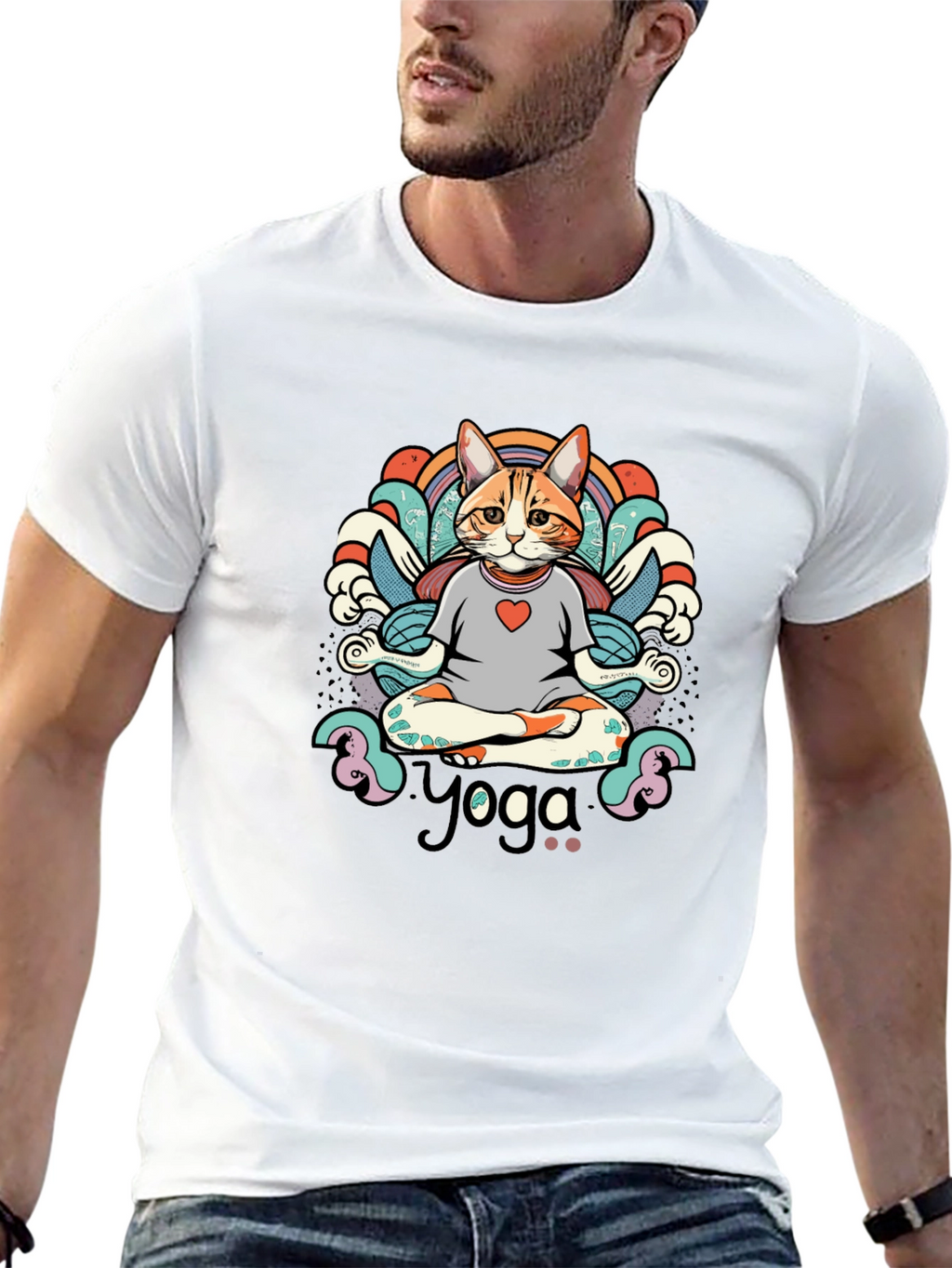 Yoga Cat T-Shirt - Meditating Feline Tee