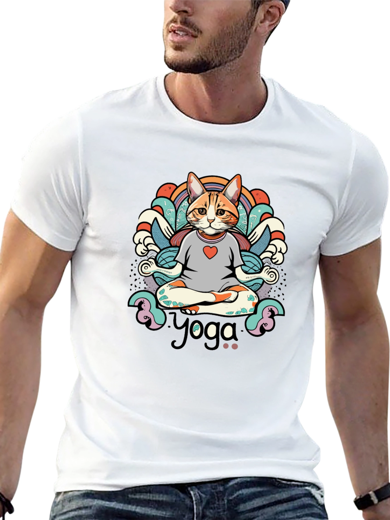 Yoga Cat T-Shirt - Meditating Feline Tee