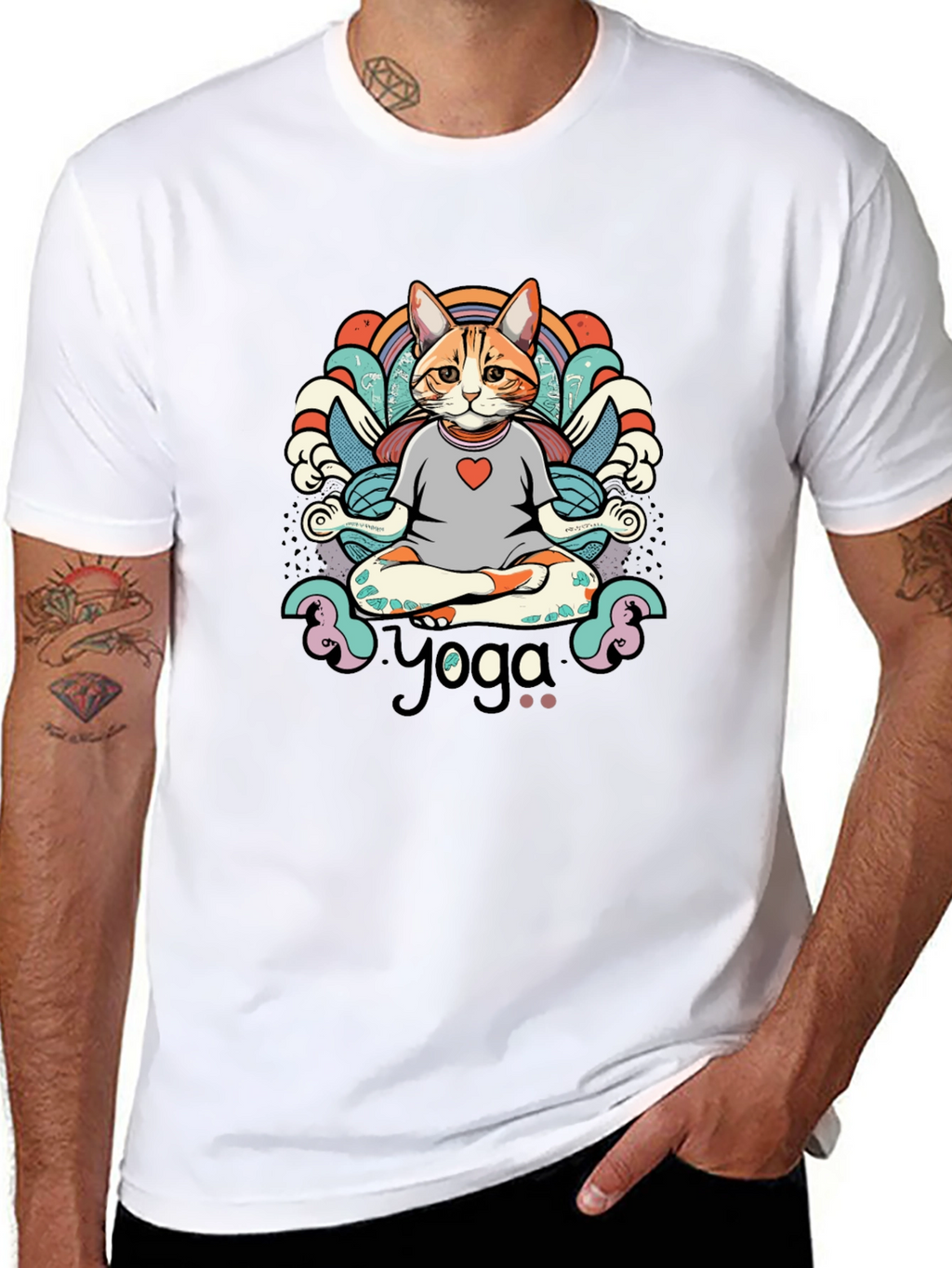 Yoga Cat T-Shirt - Meditating Feline Tee