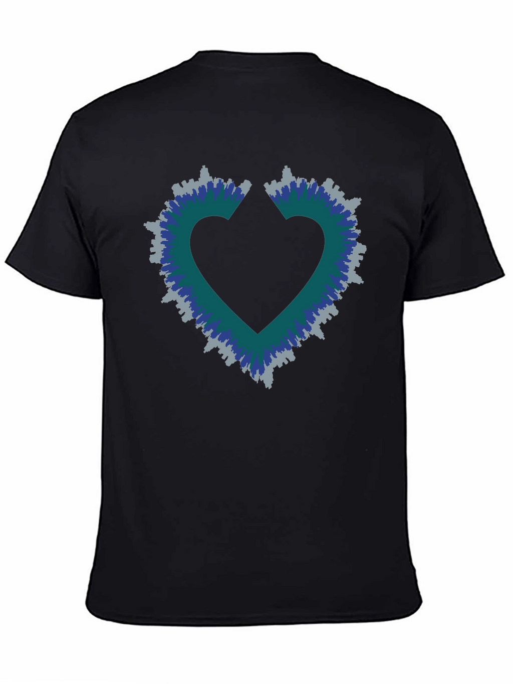 Heart Skyline Mens Black T-Shirt