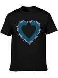 Heart Skyline Mens Black T-Shirt
