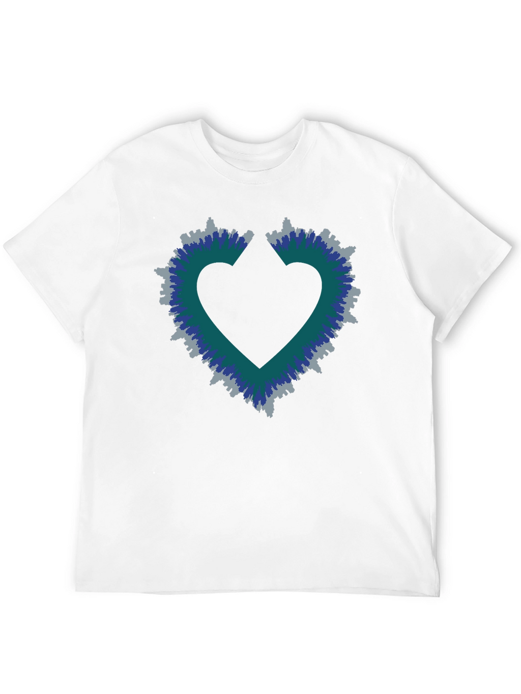 Heart Skyline Mens Black T-Shirt