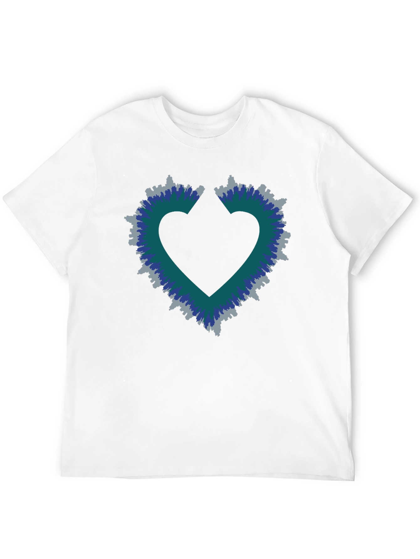 Heart Skyline Mens Black T-Shirt
