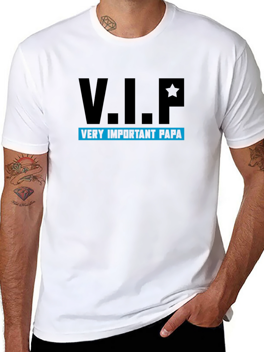 V.I.P. Very Important Papa Black T-Shirt