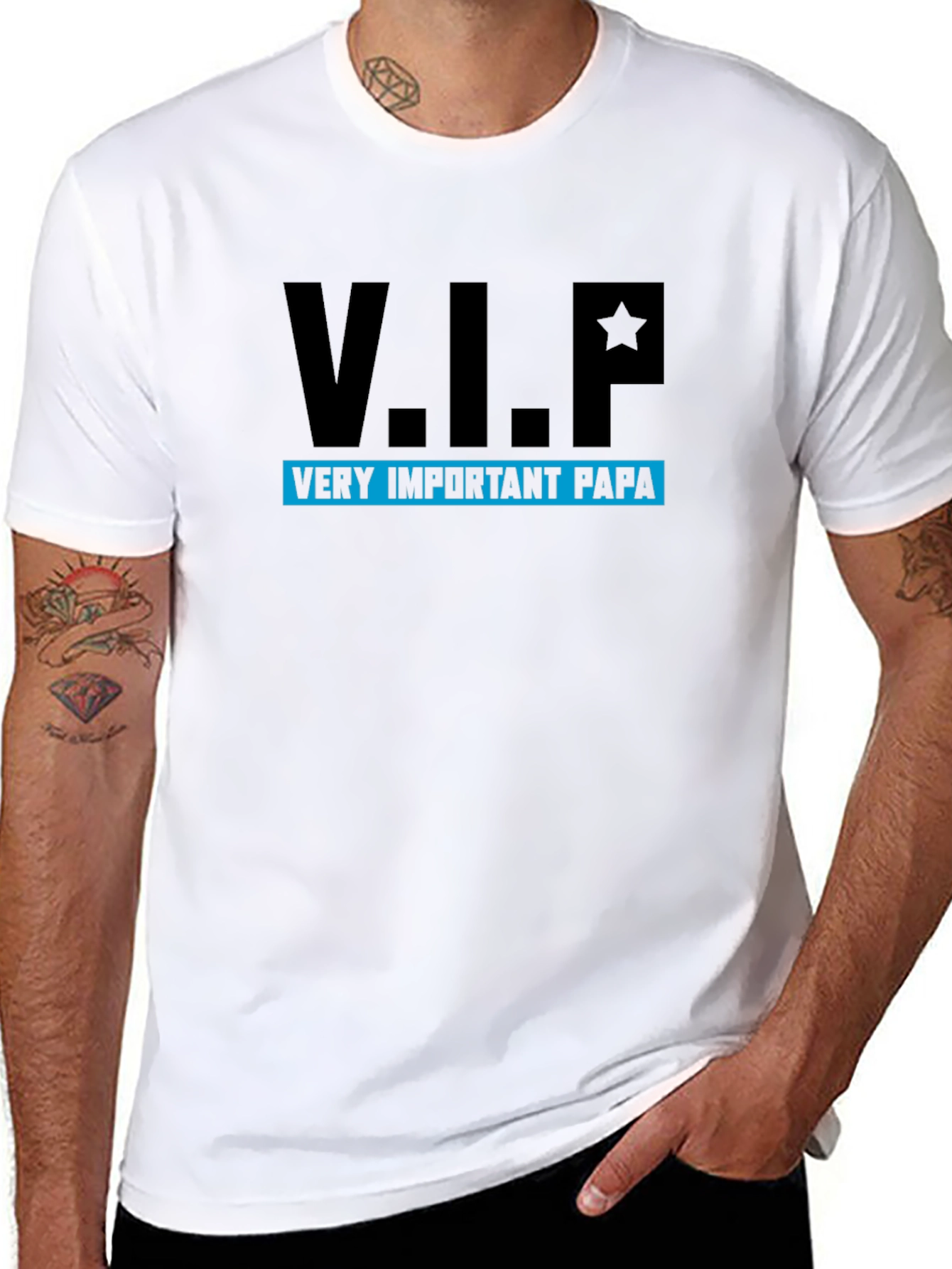 V.I.P. Very Important Papa Black T-Shirt