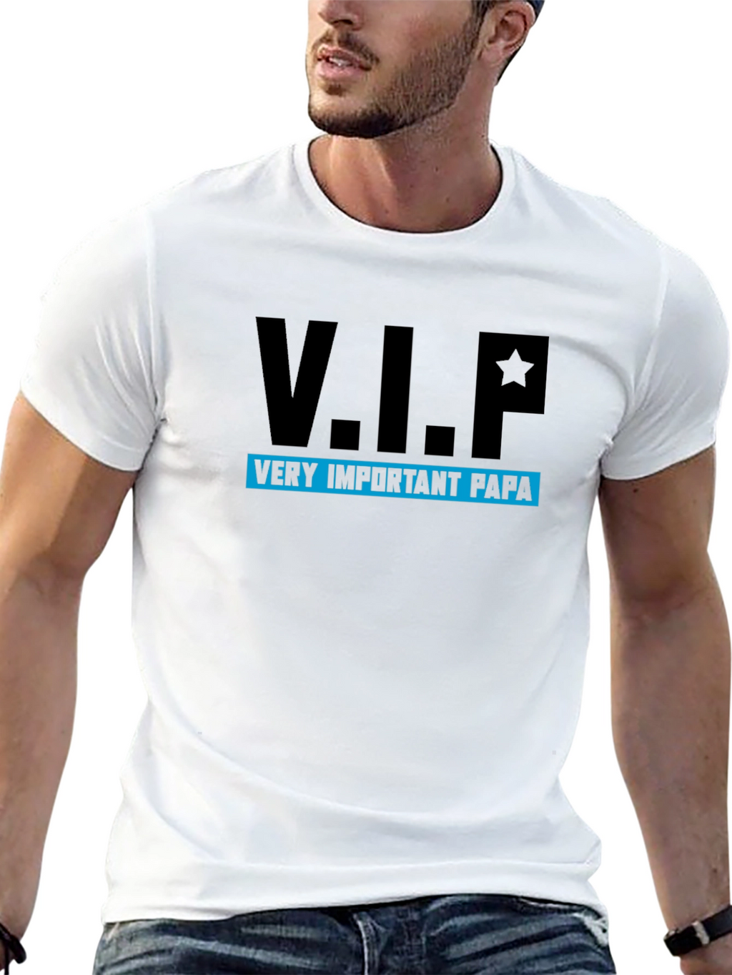 V.I.P. Very Important Papa Black T-Shirt
