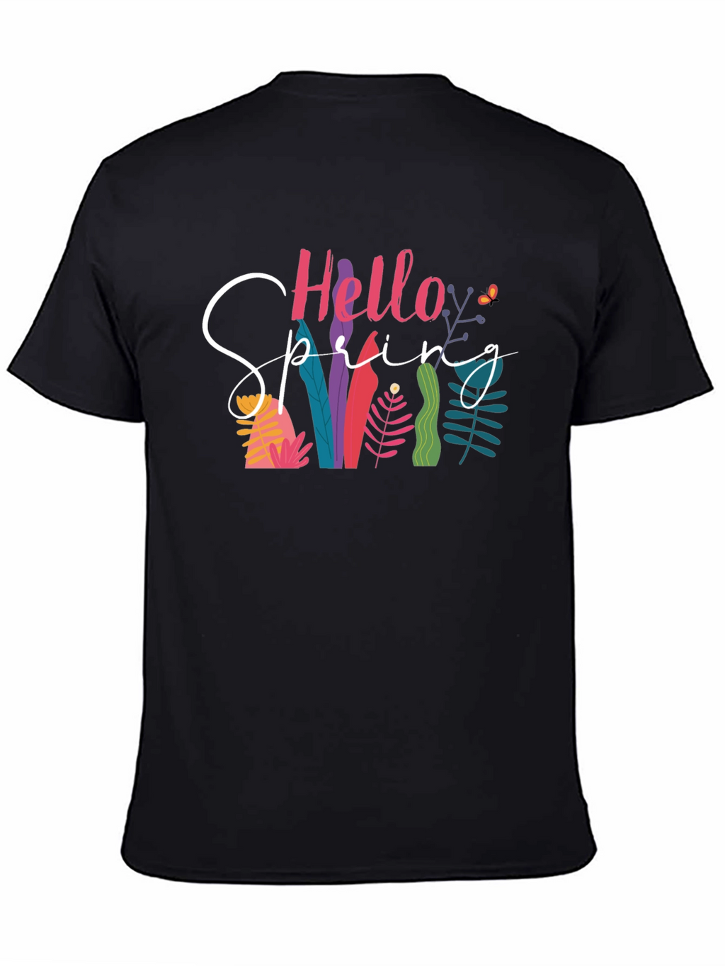 Hello Spring Black T-Shirt