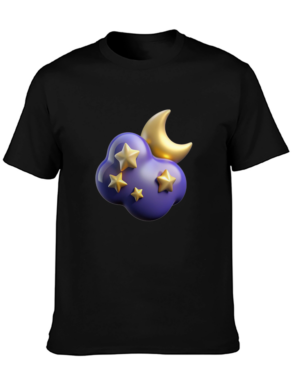 Dreamy Night T-Shirt: Starry Cloud and Moon Graphic Tee