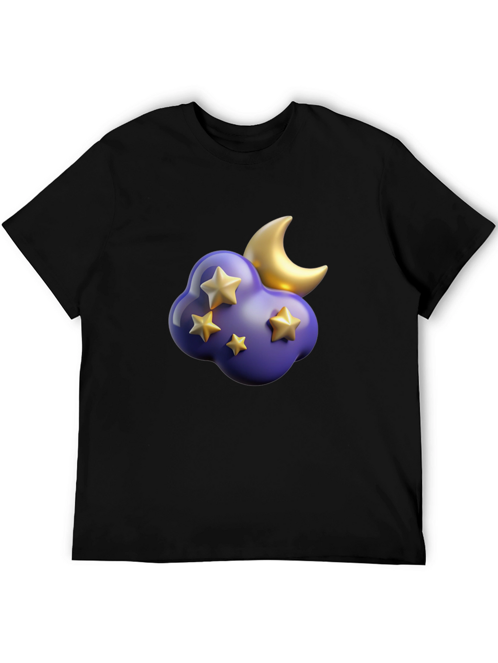 Dreamy Night T-Shirt: Starry Cloud and Moon Graphic Tee