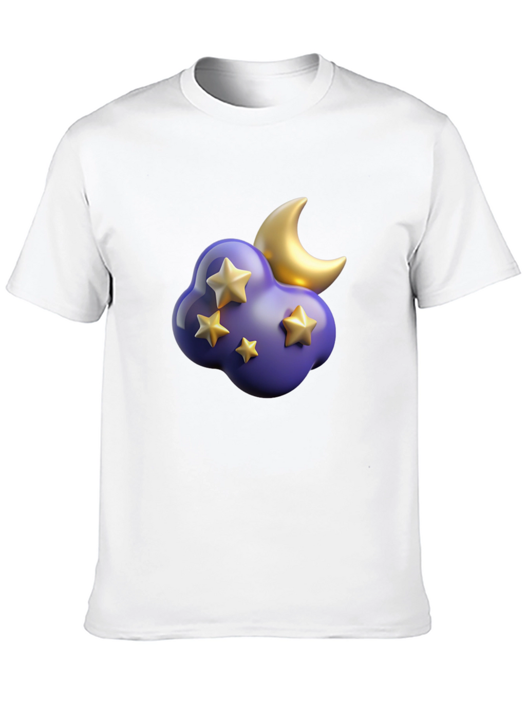Dreamy Night T-Shirt: Starry Cloud and Moon Graphic Tee