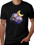 Dreamy Night T-Shirt: Starry Cloud and Moon Graphic Tee