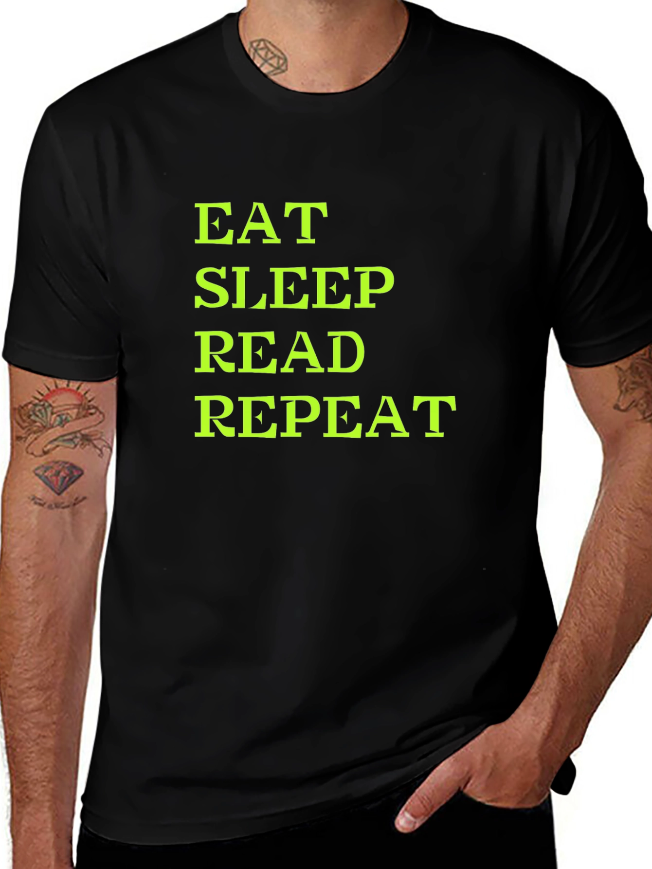 Eat Sleep Read Repeat T-Shirt - Black