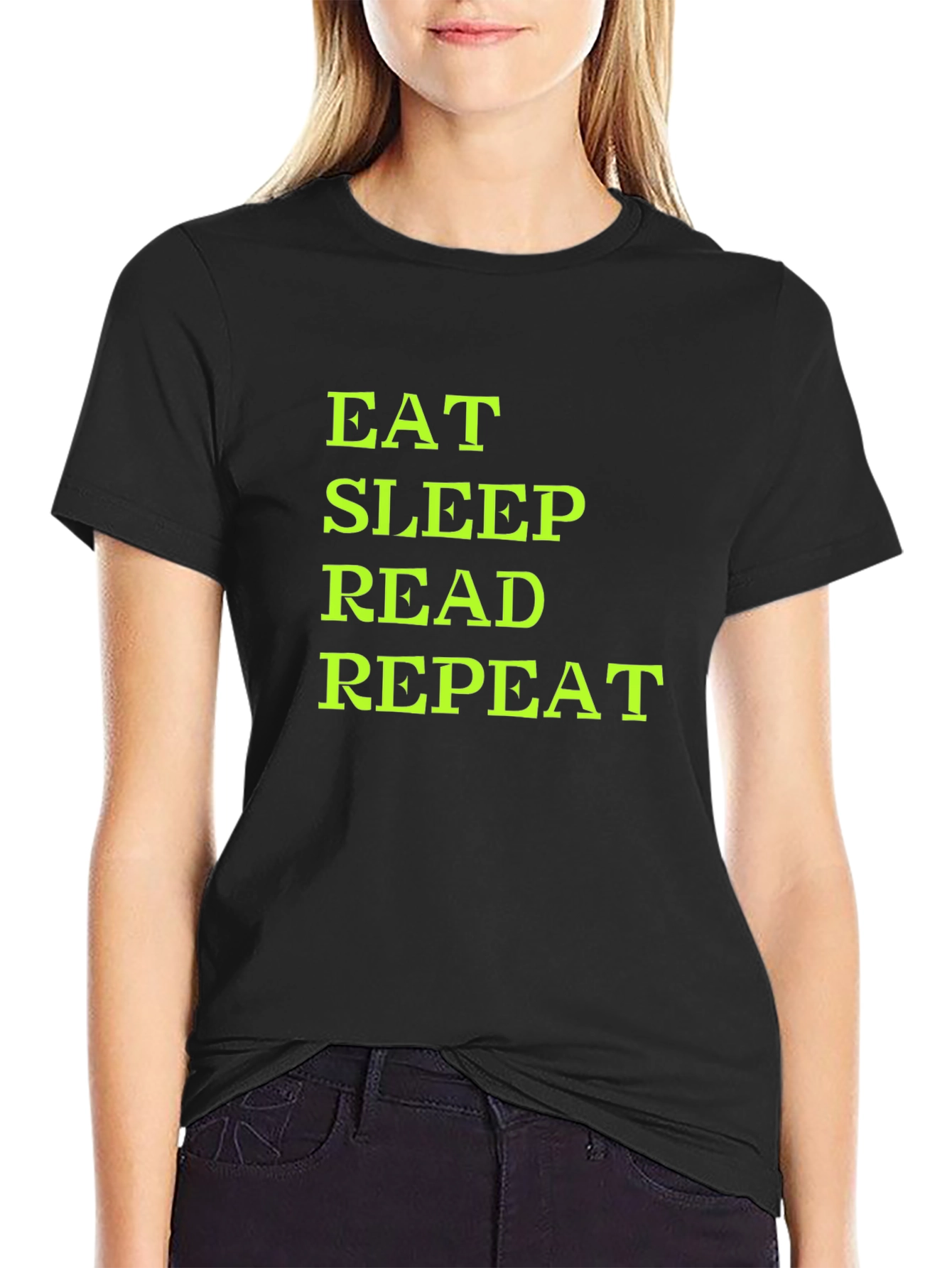 Eat Sleep Read Repeat T-Shirt - Black