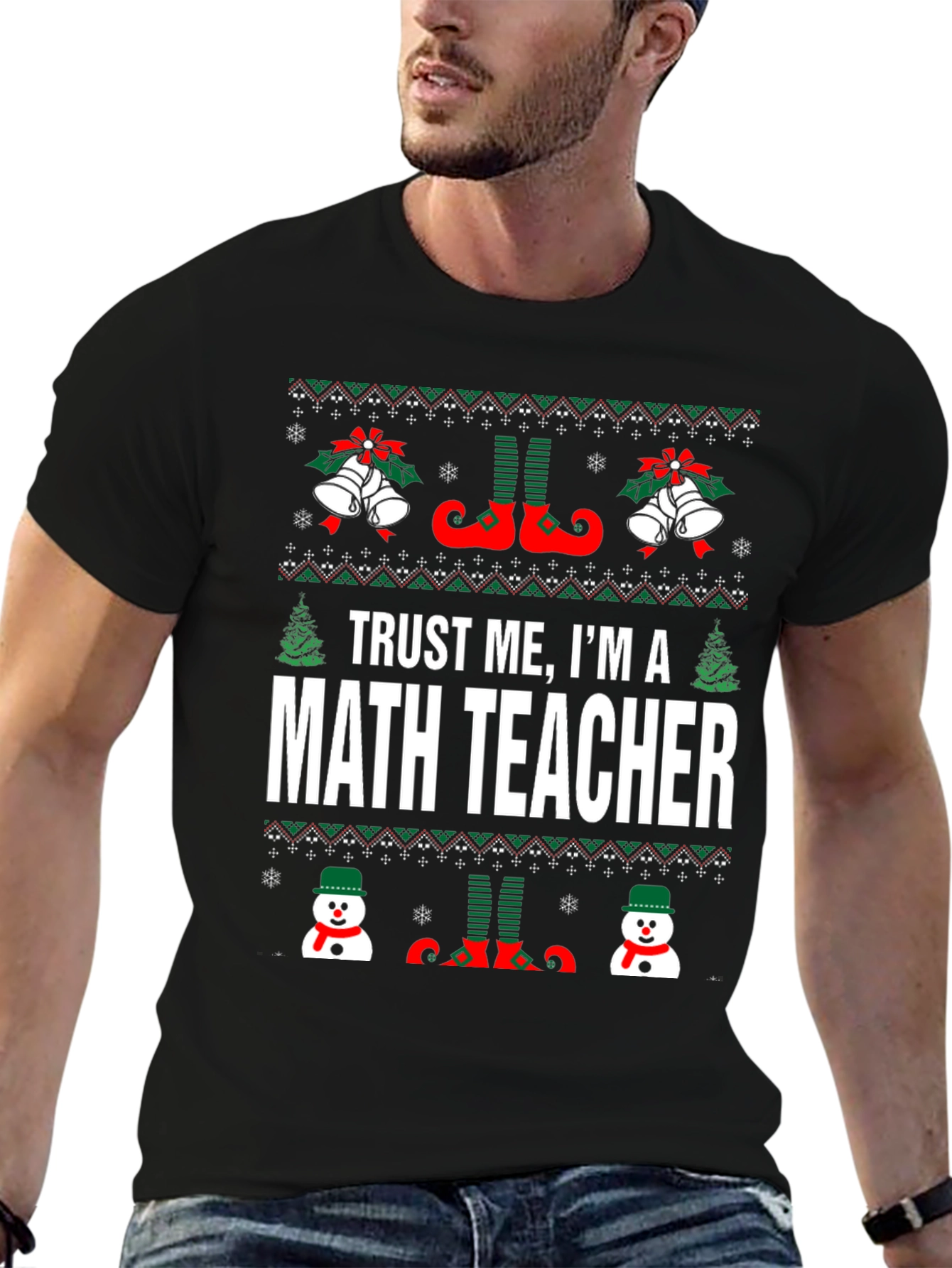 Funny Math Teacher Ugly Christmas T-Shirt