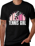 Tennis Girl Graphic Tee - Cool Sporty Design