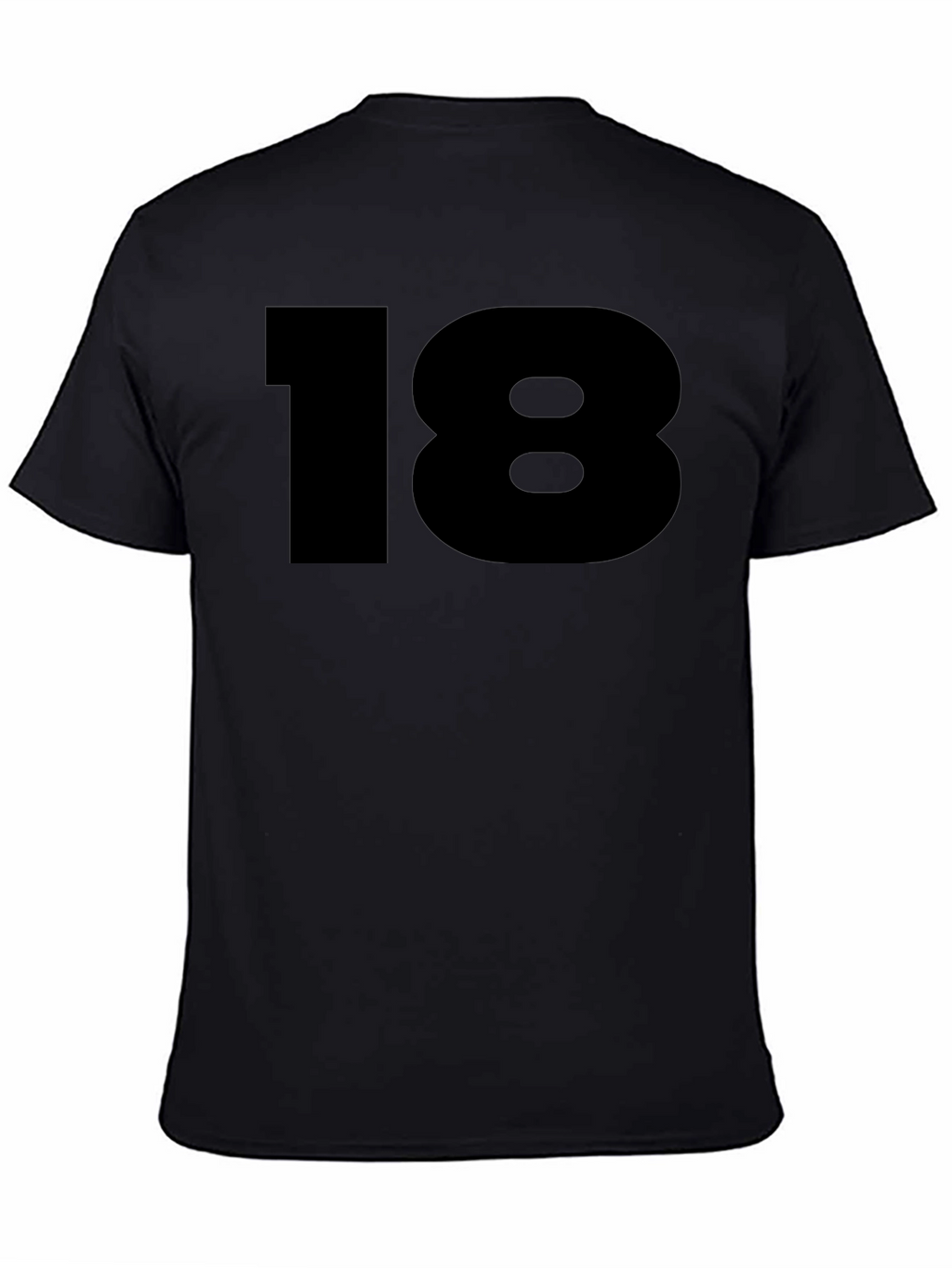 Bold Number 18 Graphic Tee - Classic Black T-Shirt