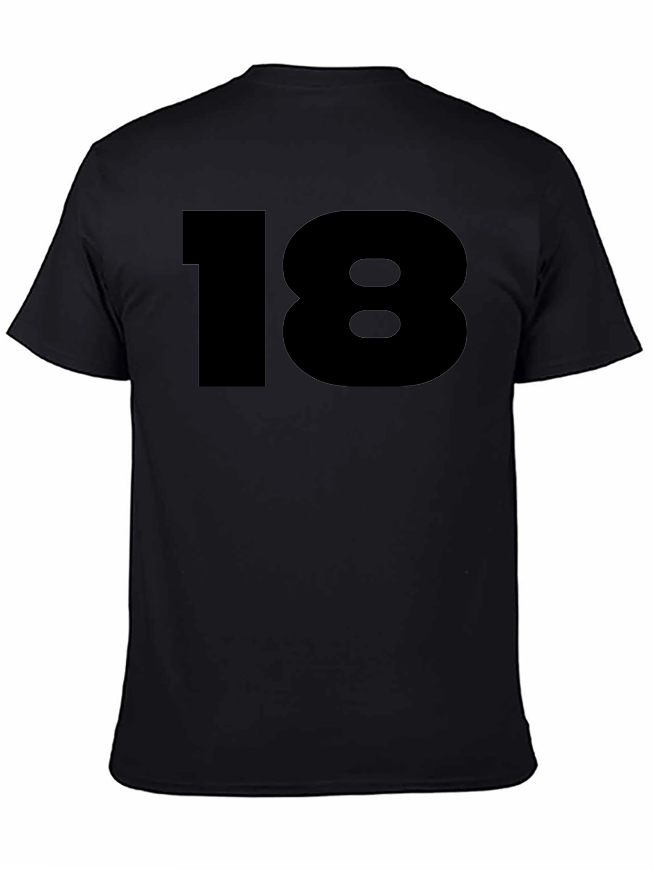 Bold Number 18 Graphic Tee - Classic Black T-Shirt
