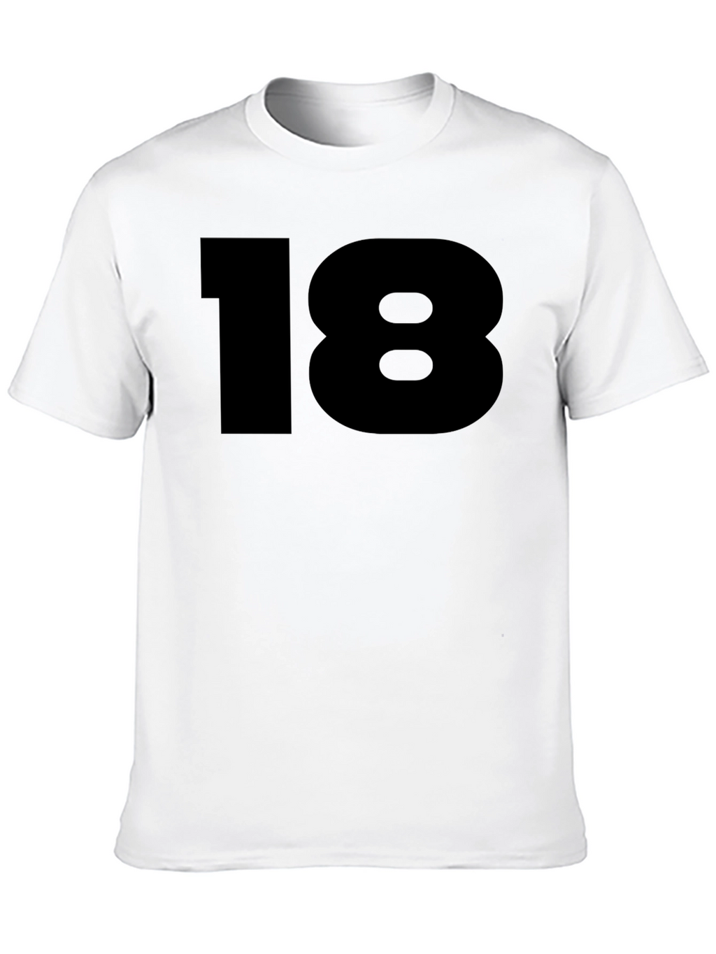 Bold Number 18 Graphic Tee - Classic Black T-Shirt