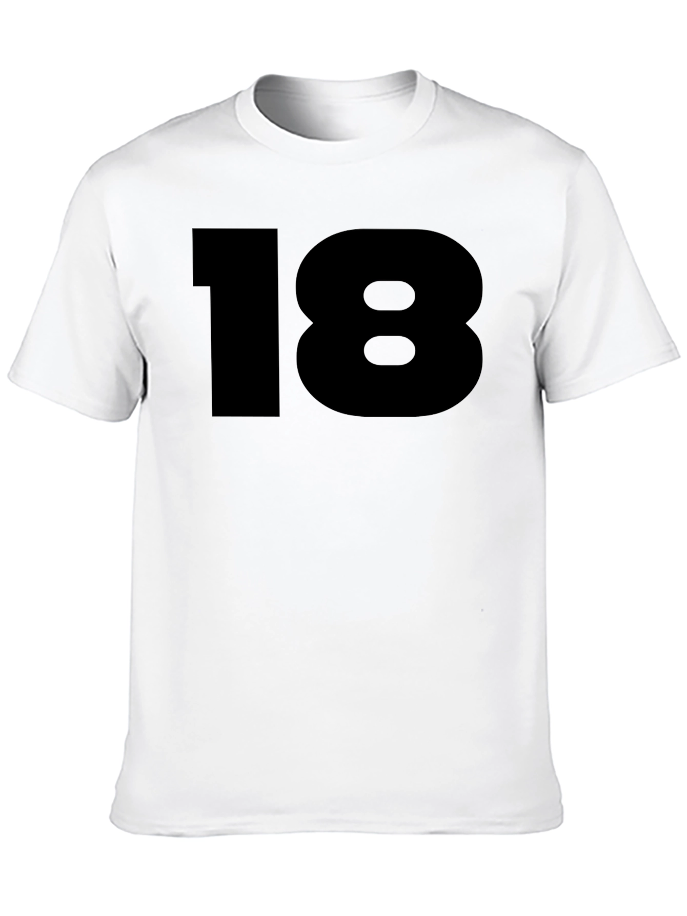 Bold Number 18 Graphic Tee - Classic Black T-Shirt