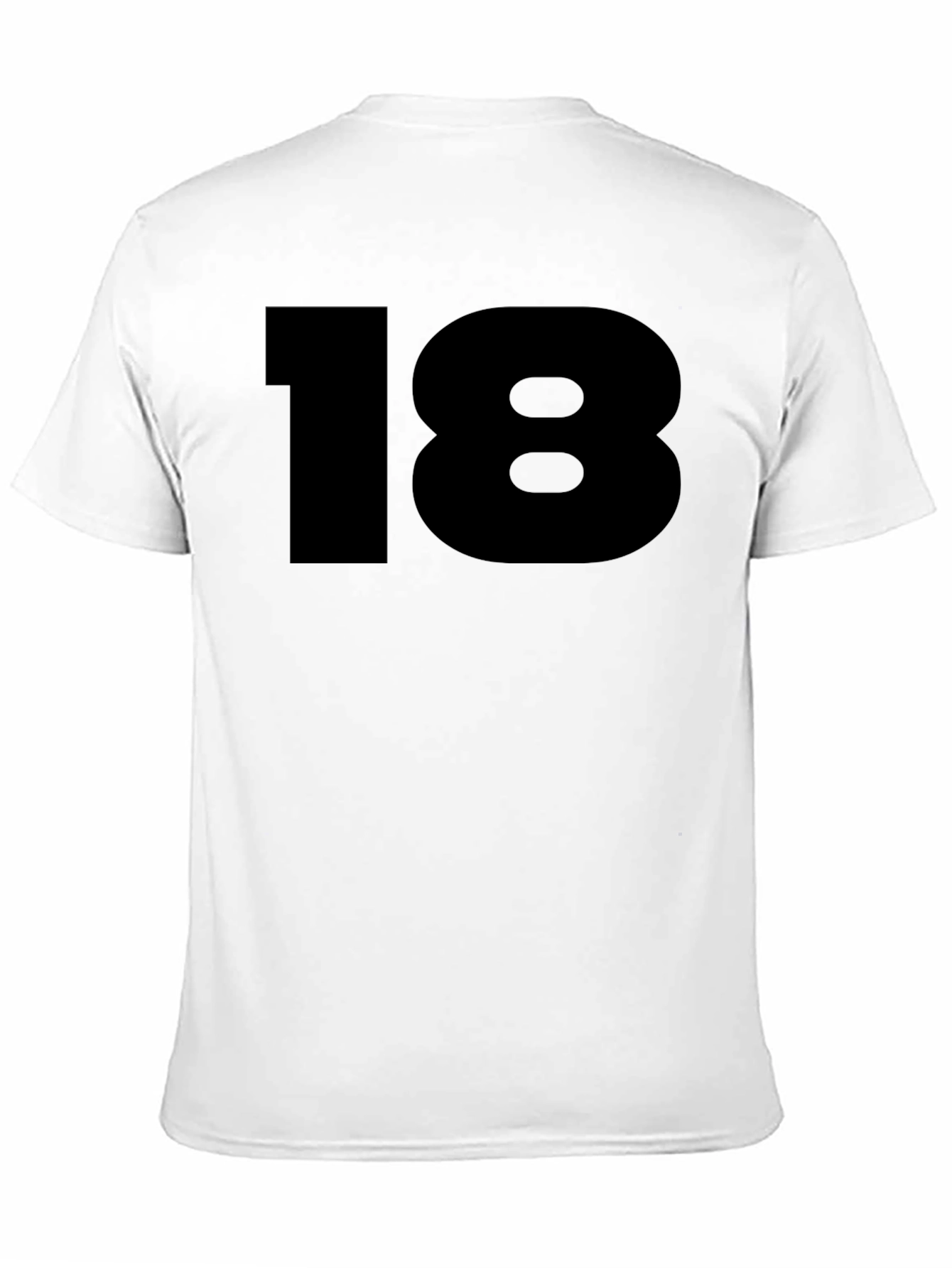 Bold Number 18 Graphic Tee - Classic Black T-Shirt