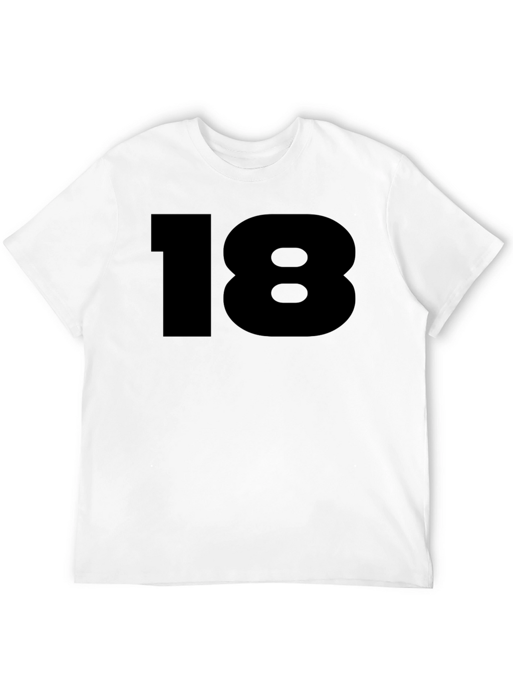 Bold Number 18 Graphic Tee - Classic Black T-Shirt