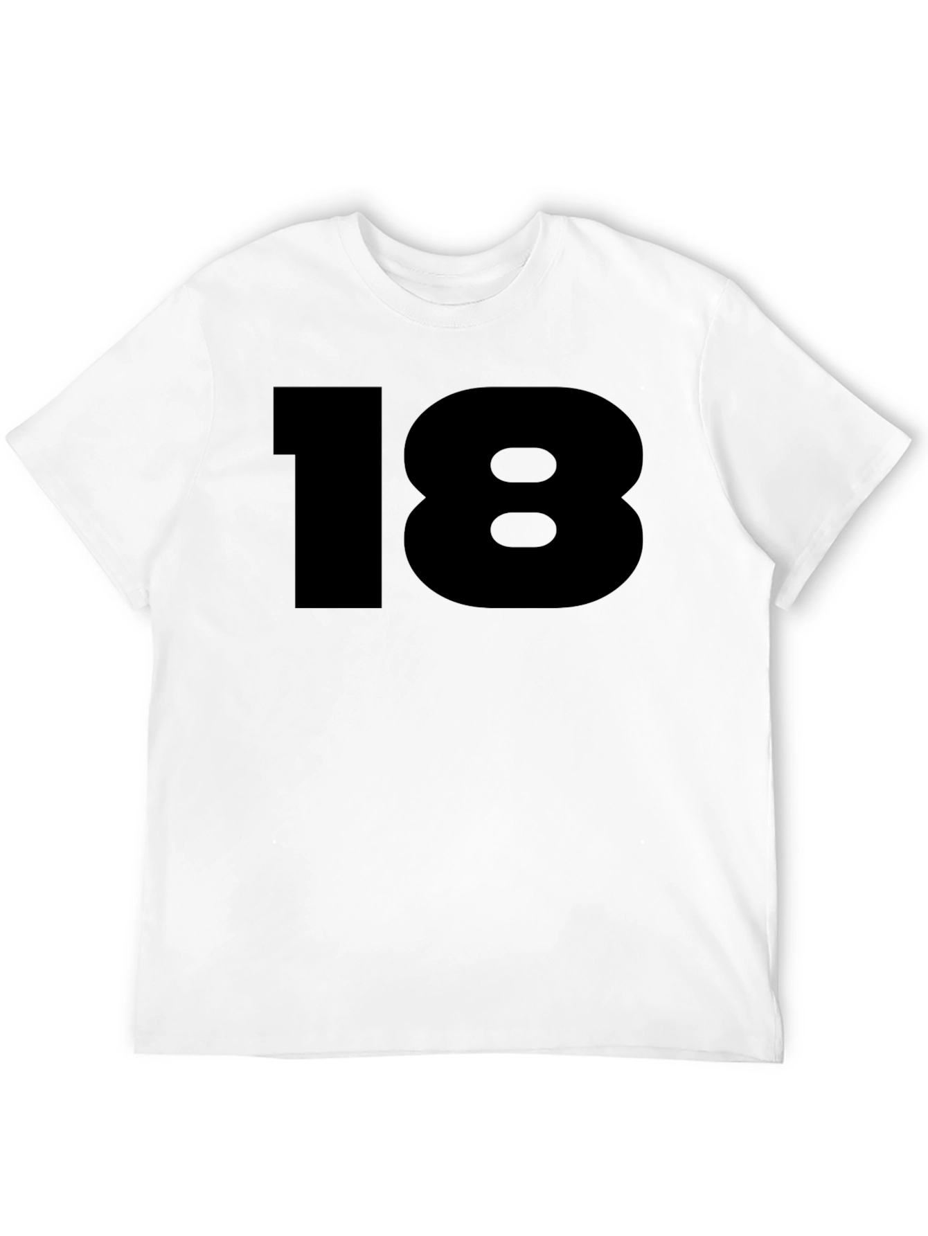 Bold Number 18 Graphic Tee - Classic Black T-Shirt