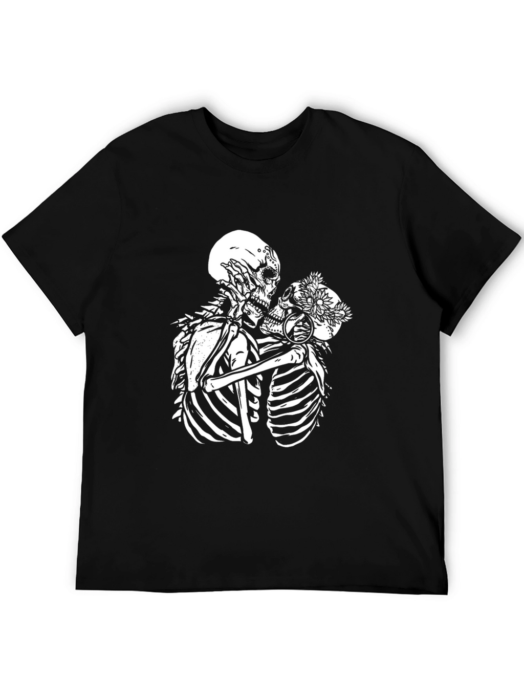 Skeleton Lovers Black Graphic T-Shirt