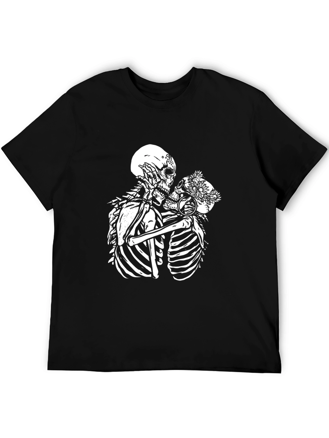 Skeleton Lovers Black Graphic T-Shirt