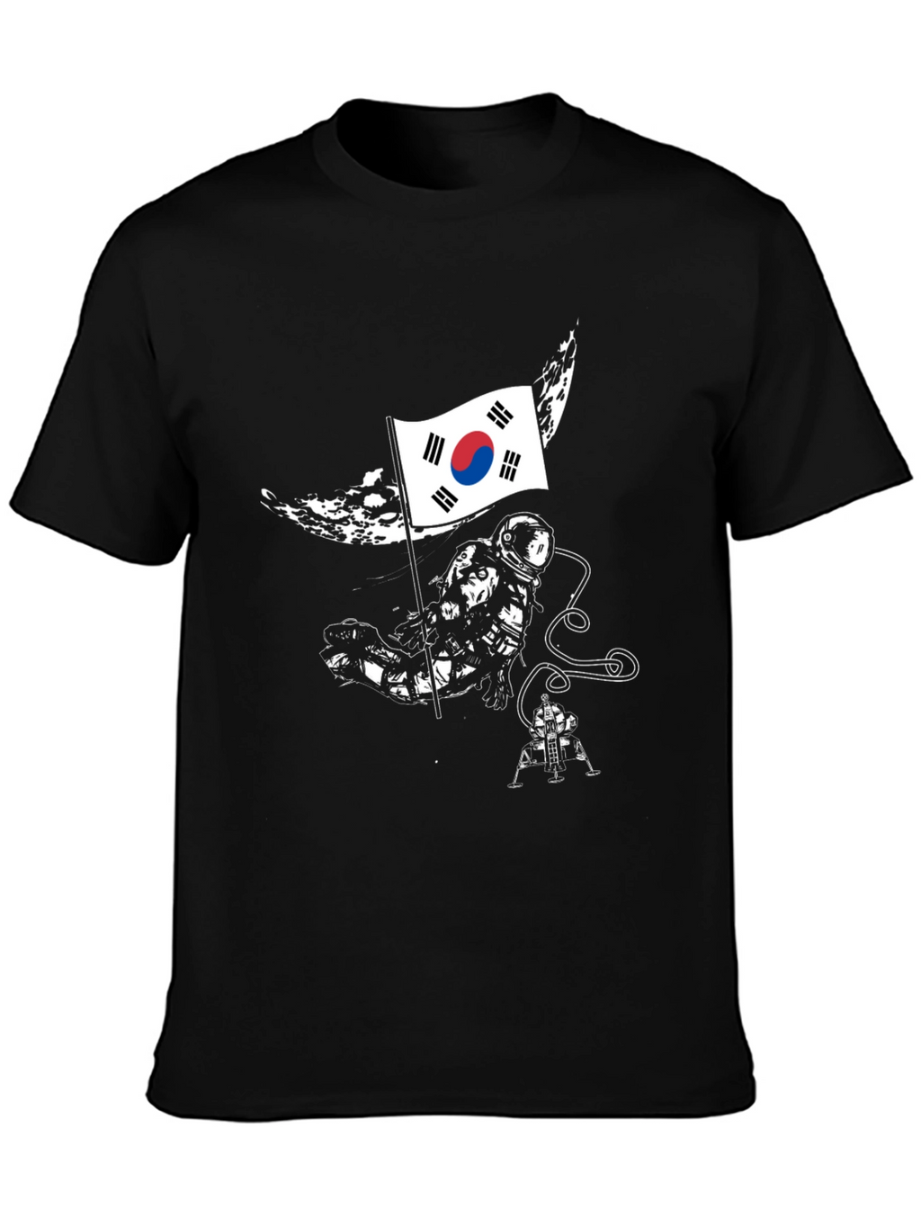 South Korea Flag Astronaut Graphic T-Shirt