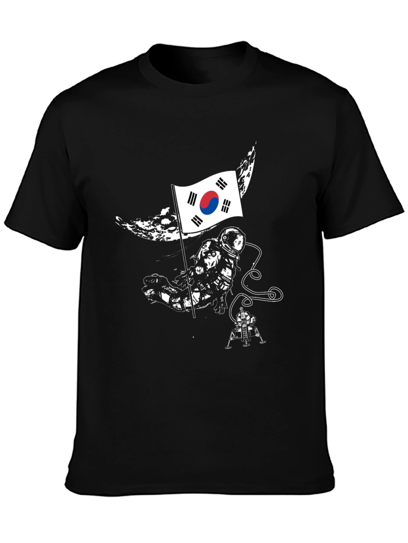 South Korea Flag Astronaut Graphic T-Shirt