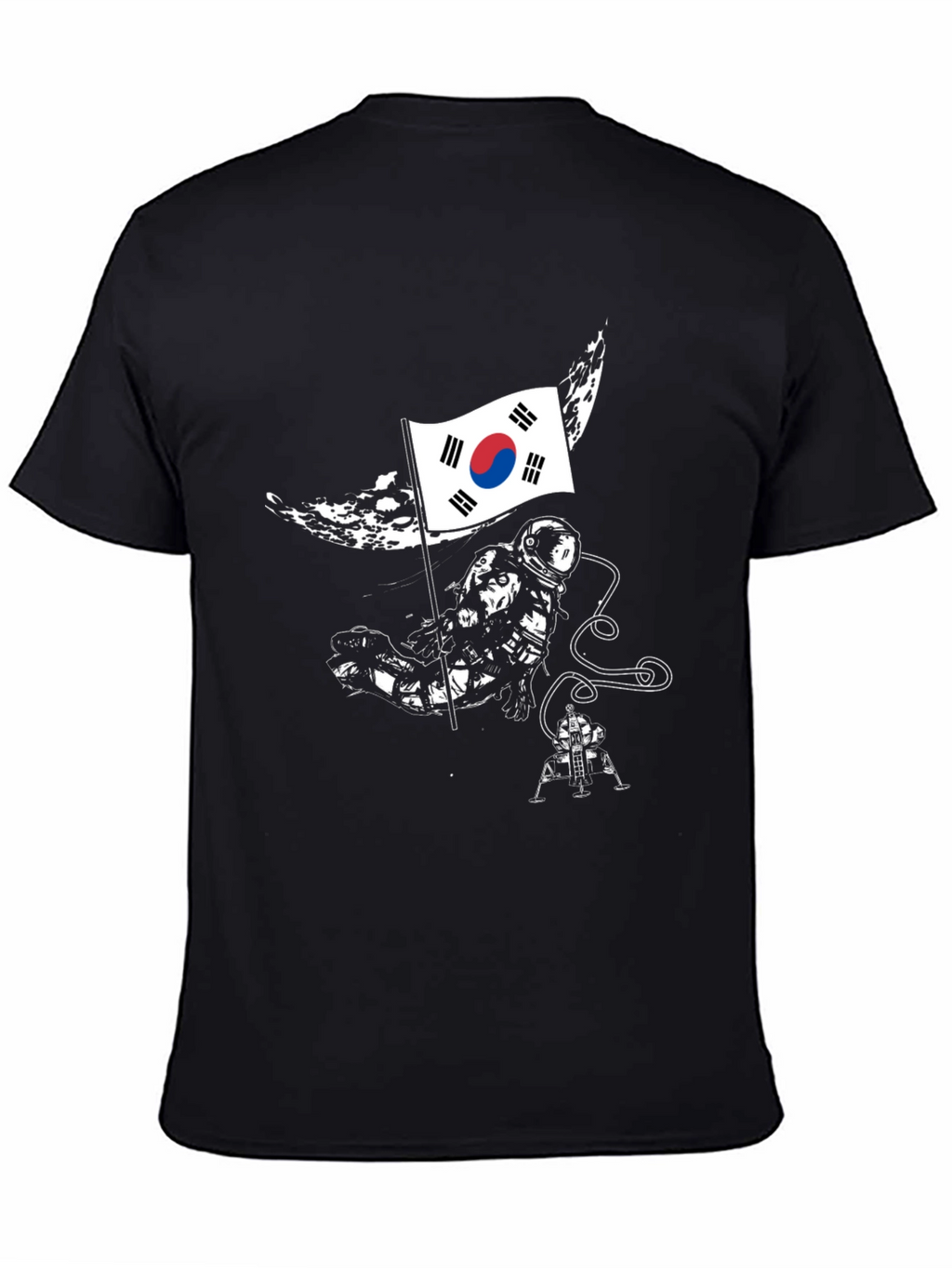 South Korea Flag Astronaut Graphic T-Shirt