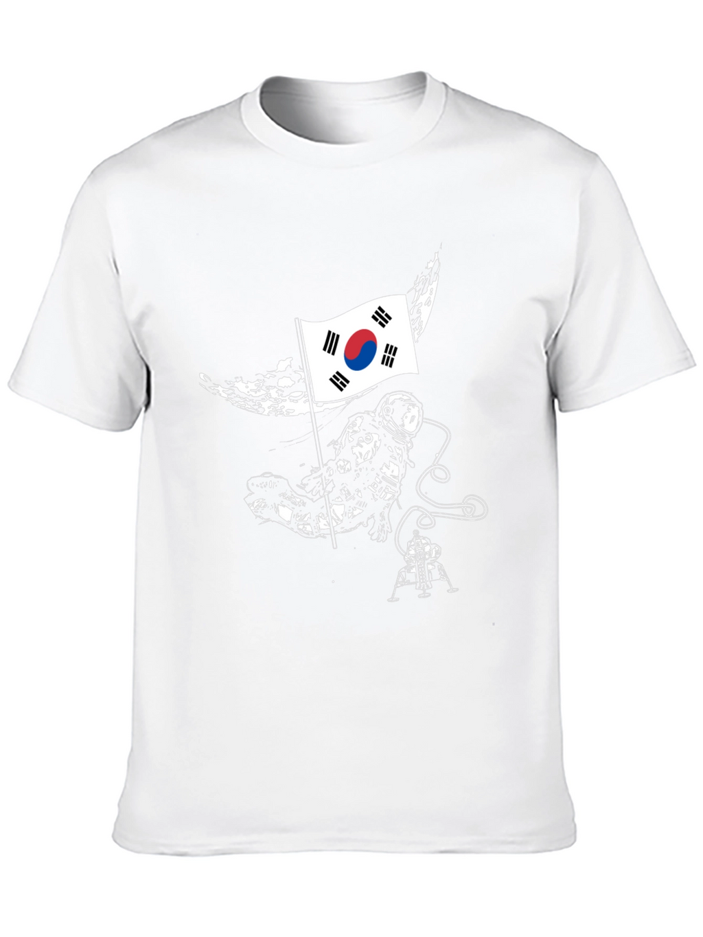 South Korea Flag Astronaut Graphic T-Shirt