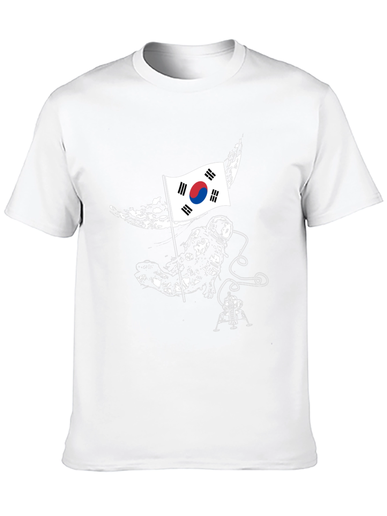South Korea Flag Astronaut Graphic T-Shirt