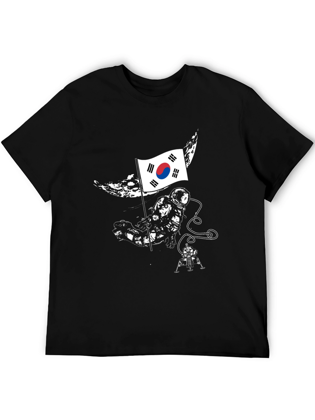 South Korea Flag Astronaut Graphic T-Shirt