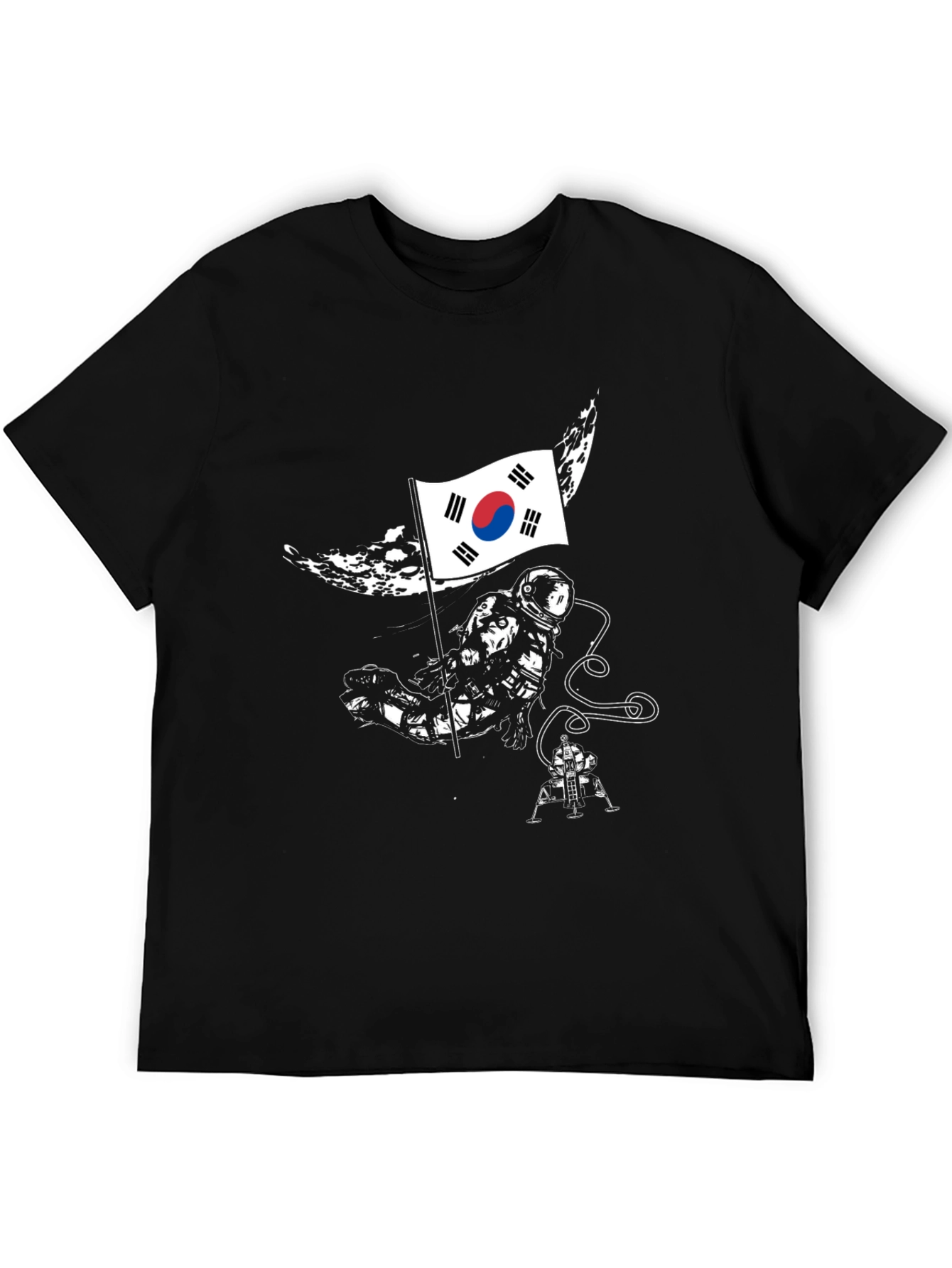 South Korea Flag Astronaut Graphic T-Shirt