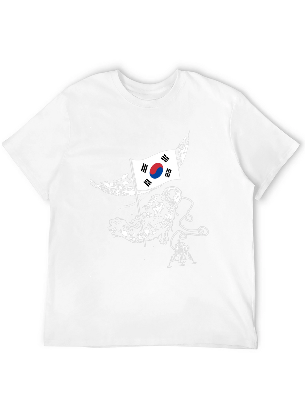 South Korea Flag Astronaut Graphic T-Shirt