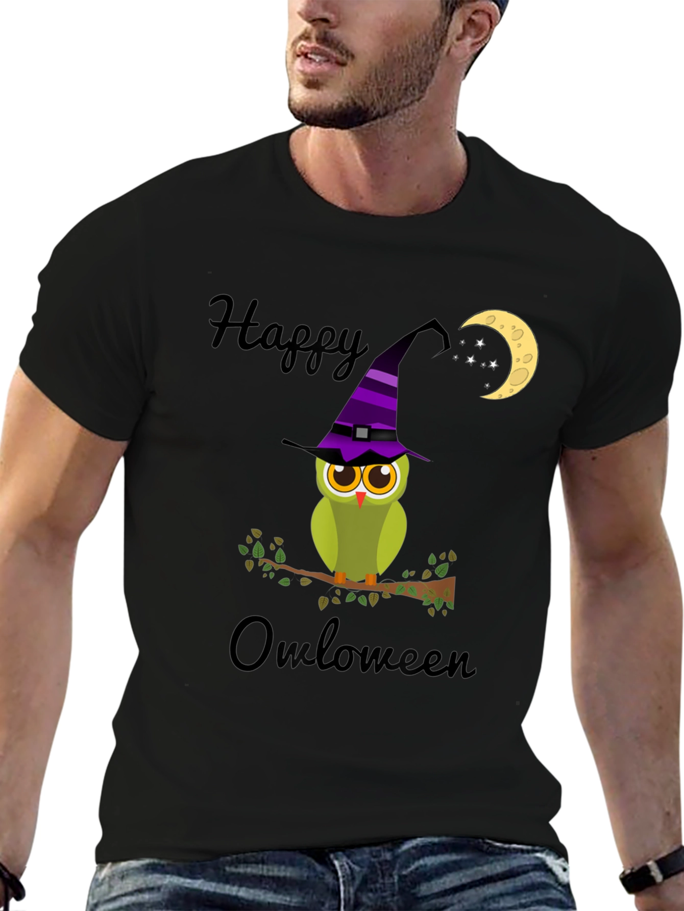 Happy Owloween T-Shirt - Halloween Owl Witch Tee