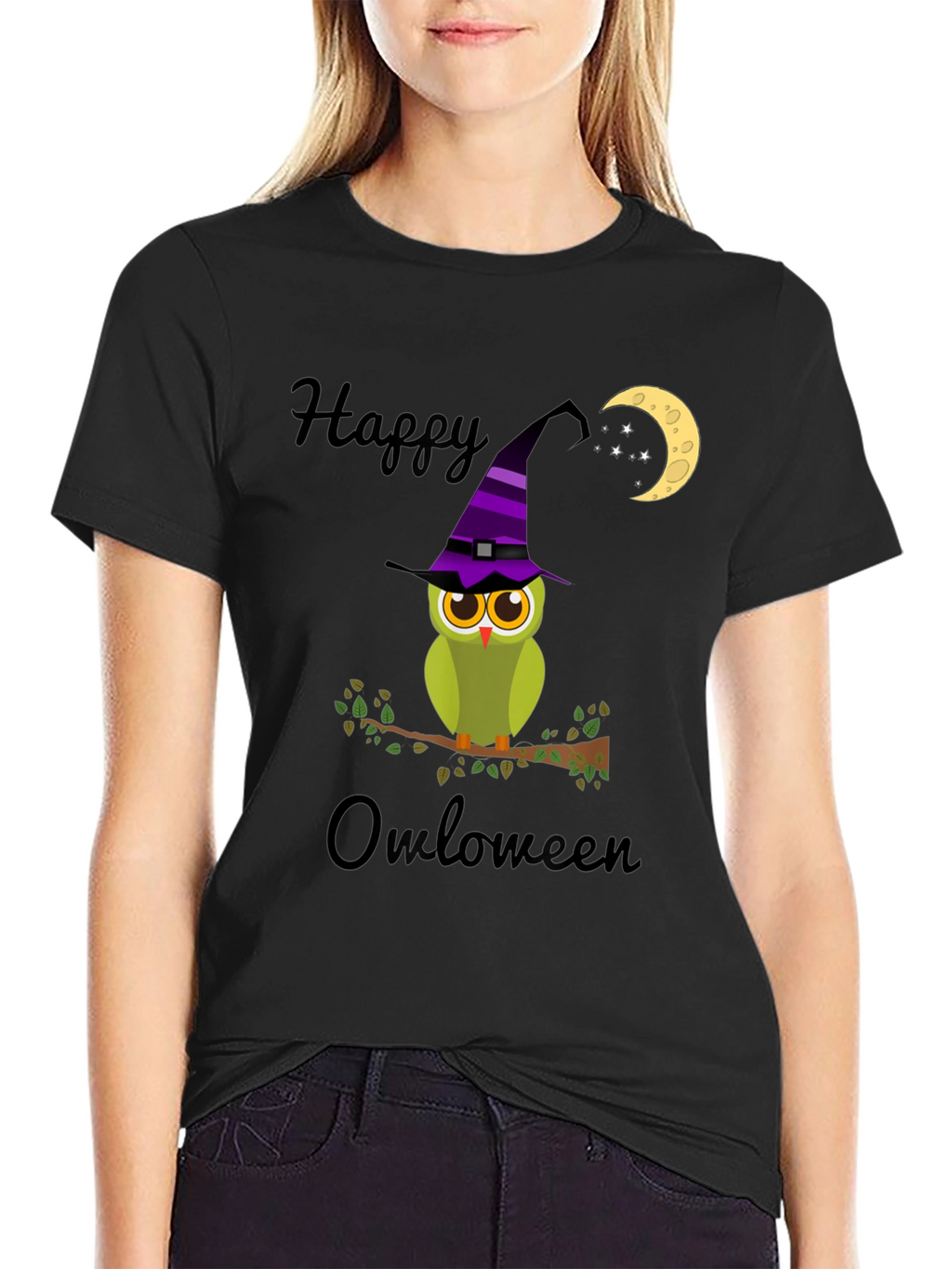 Happy Owloween T-Shirt - Halloween Owl Witch Tee