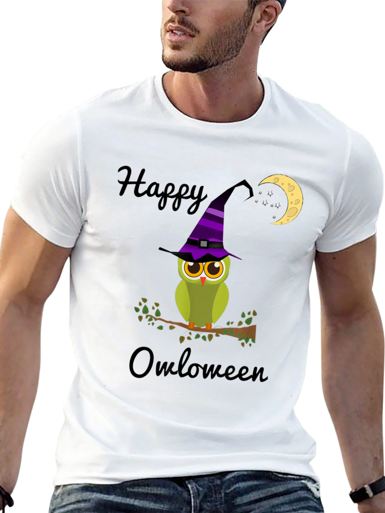 Happy Owloween T-Shirt - Halloween Owl Witch Tee