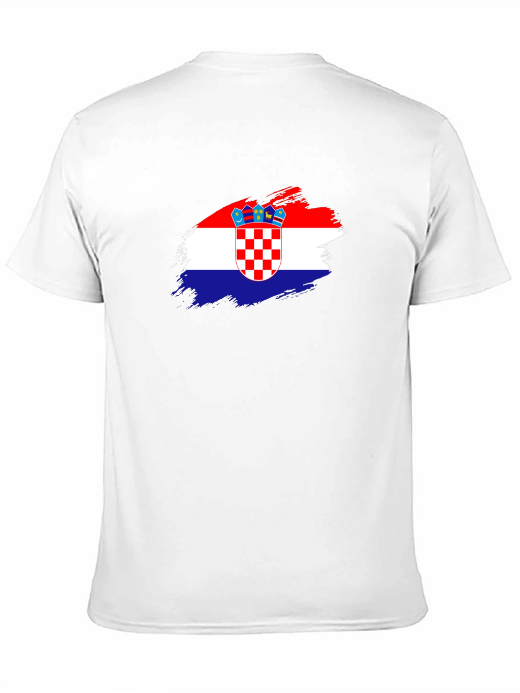 Croatian Flag Brushstroke Mens Black T-Shirt