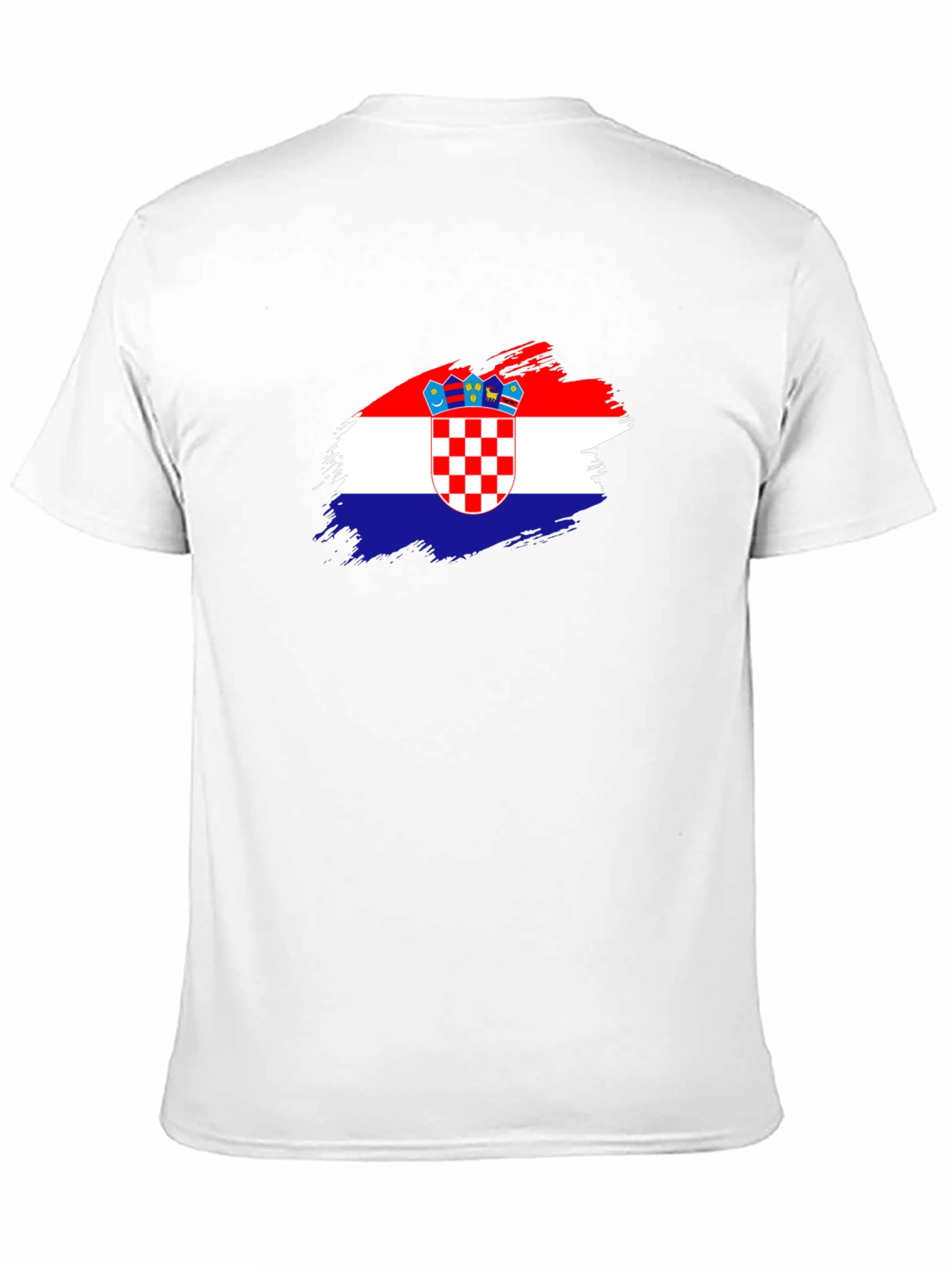 Croatian Flag Brushstroke Mens Black T-Shirt