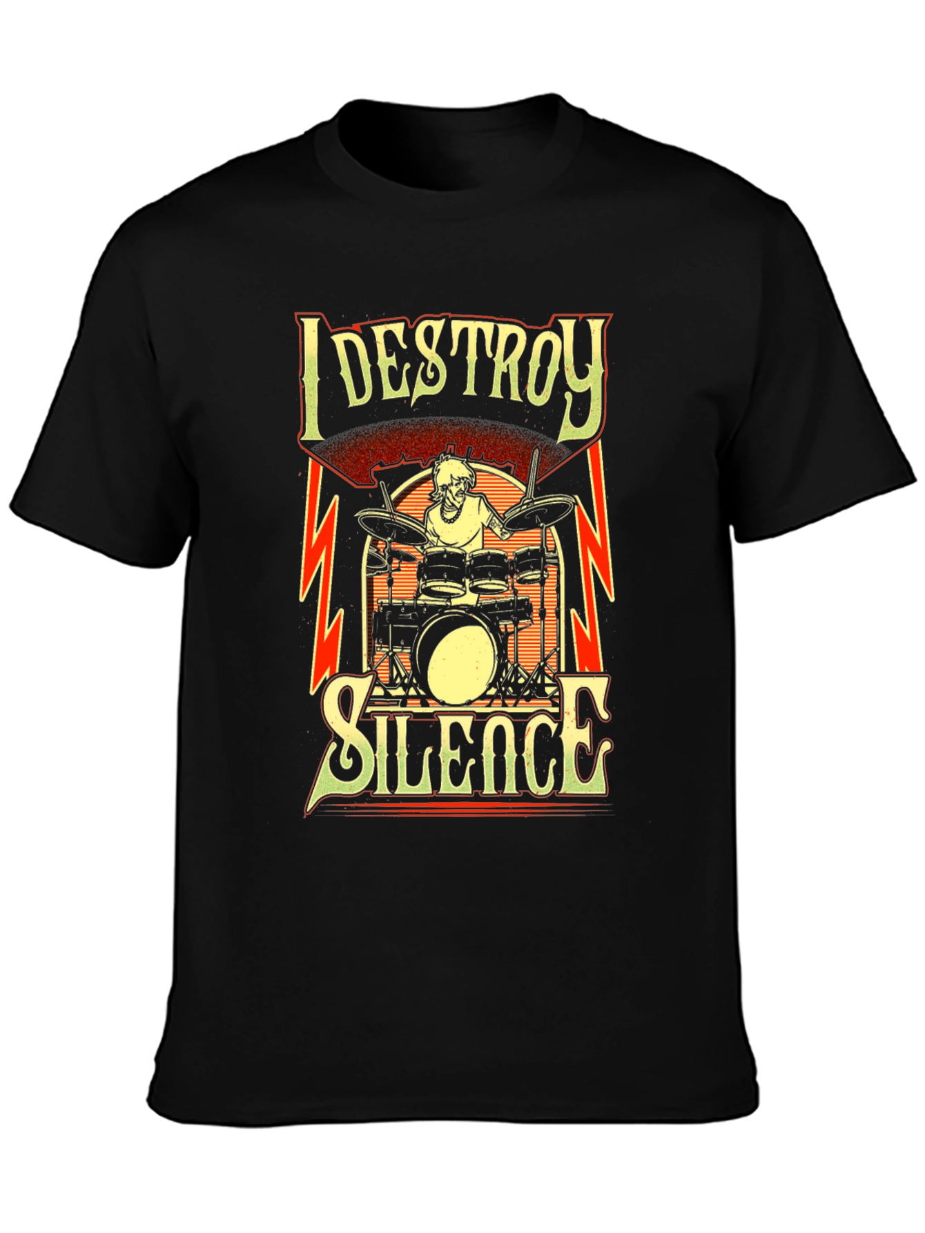 I Destroy Silence Drummer T-Shirt - Black