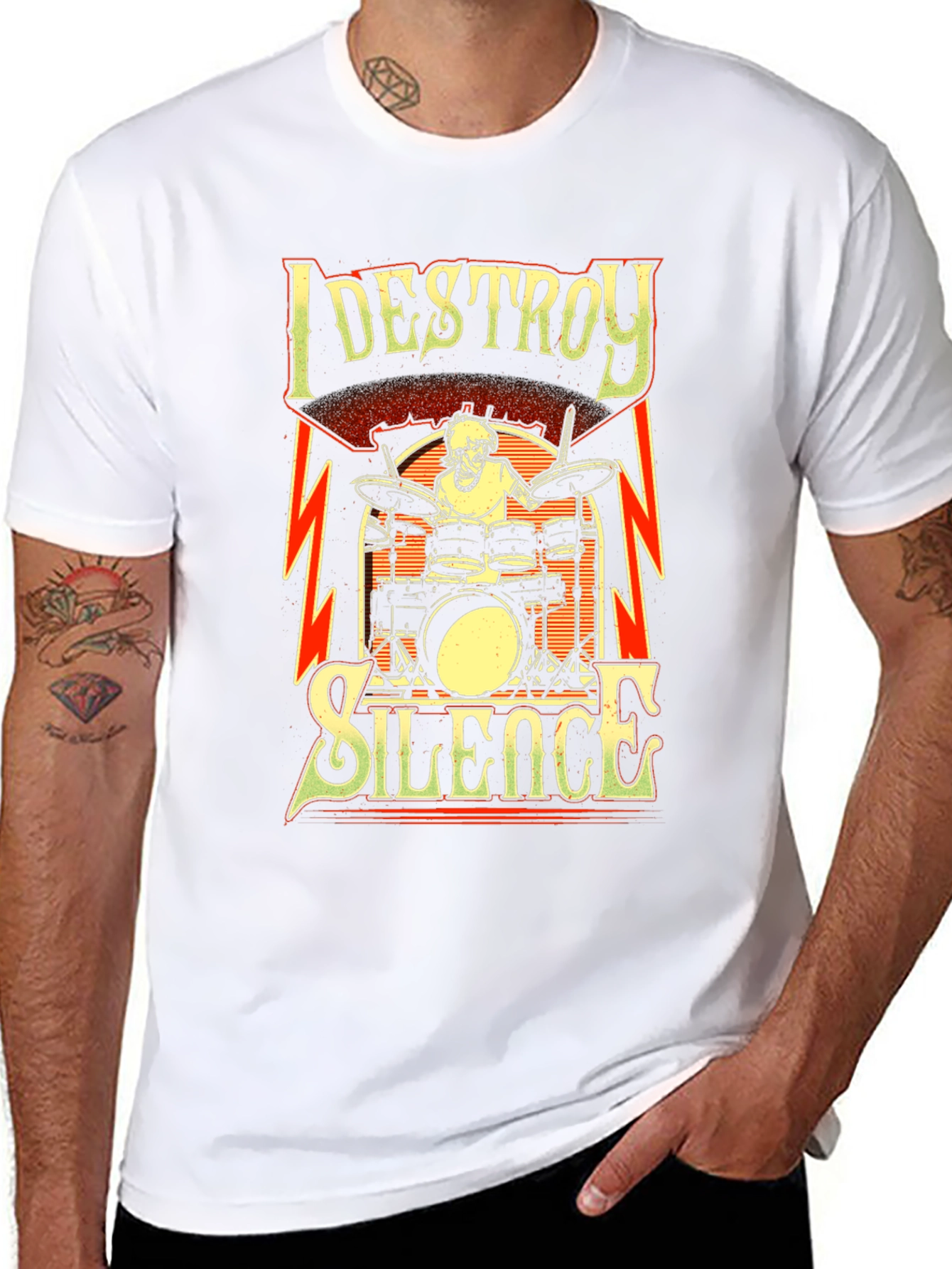 I Destroy Silence Drummer T-Shirt - Black