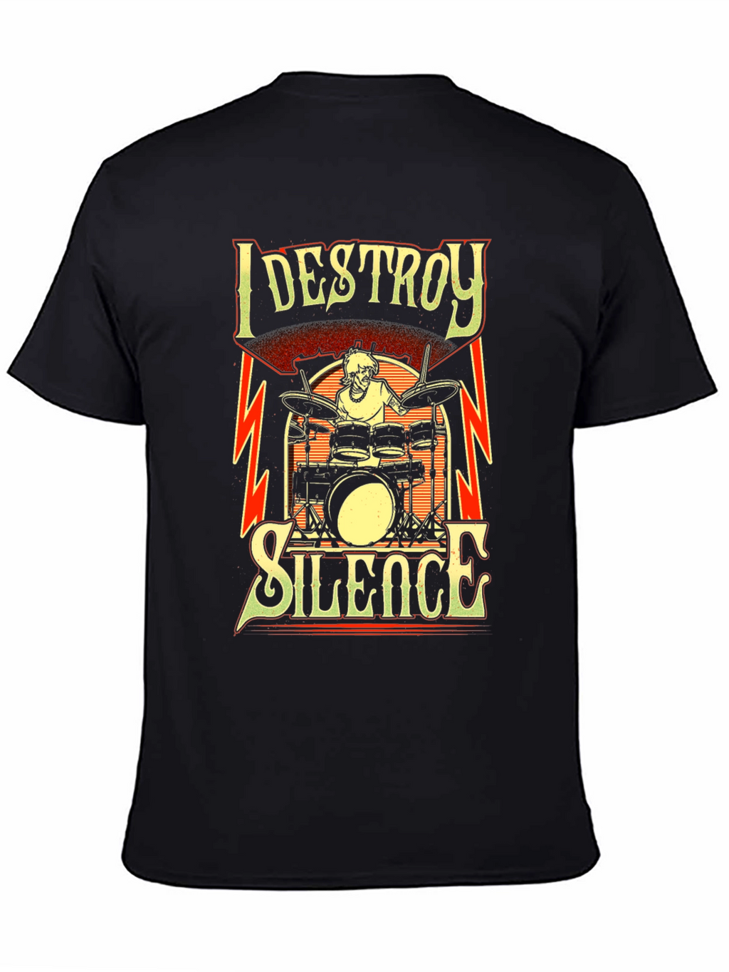 I Destroy Silence Drummer T-Shirt - Black